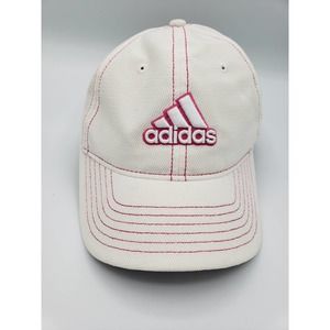 Adidas Hat Adjustable Size Off White with Pink Stitching